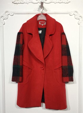 秋旗下F系列 8126S008 时尚毛呢外套品牌女装折扣颦