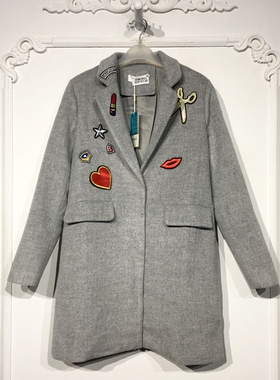 潮系列 8281S138 时尚毛呢外套品牌女装折扣颦