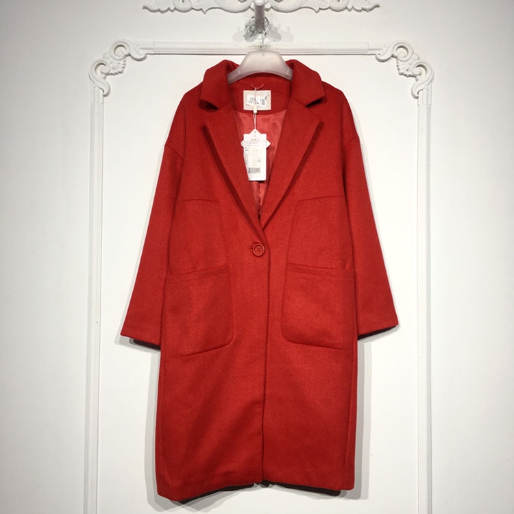 潮系列 8278S145 时尚毛呢外套品牌女装折扣颦