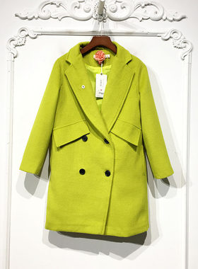 乔系列 D72977 时尚长款毛呢外套品牌女装折扣颦