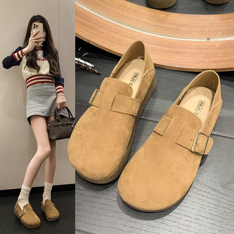 勃肯鞋女一脚蹬女鞋2026年春季新款丑萌豆豆鞋复古单鞋博肯奶奶鞋,女鞋,浅口单鞋,淘宝优惠券,粉丝福利购,淘宝优惠卷