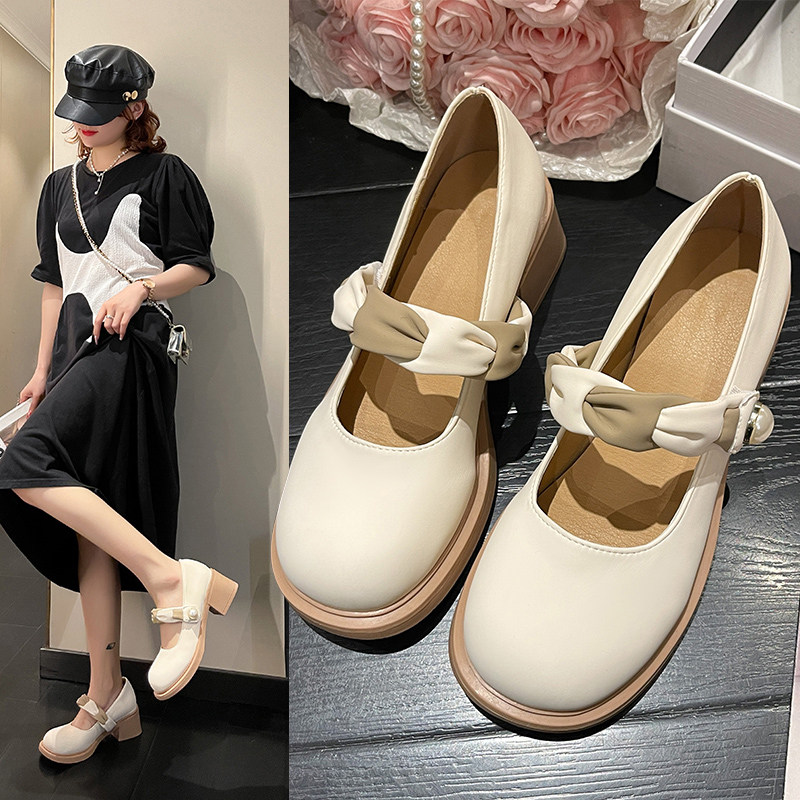 玛丽珍女鞋子2026新款春季粗跟高跟鞋配裙子小皮鞋仙女温柔风单鞋,女鞋,玛丽珍鞋,淘宝优惠券,粉丝福利购,淘宝优惠卷