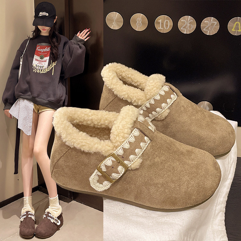厚底内增高加绒全包勃肯鞋女毛毛棉鞋2026早春季新款豆豆鞋雪地靴,女鞋,勃肯鞋/软木鞋,淘宝优惠券,粉丝福利购,淘宝优惠卷