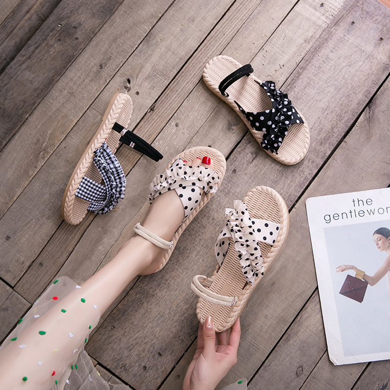 仙女风凉鞋女2025新款平底晚晚鞋百搭ins潮凉拖鞋配裙的鞋子女鞋,女鞋,时装凉鞋,淘宝优惠券,粉丝福利购,淘宝优惠卷