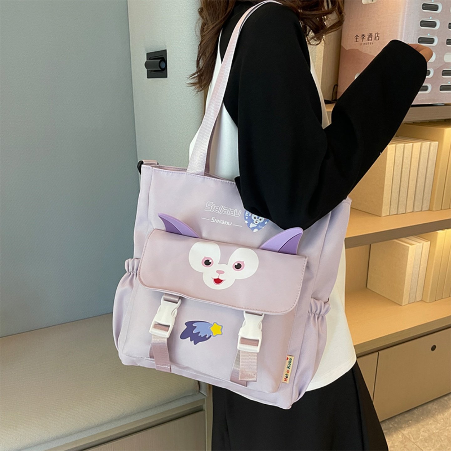 斜挎包女初中生大容量女生单肩帆布补课袋小学生补习手提拎袋书包