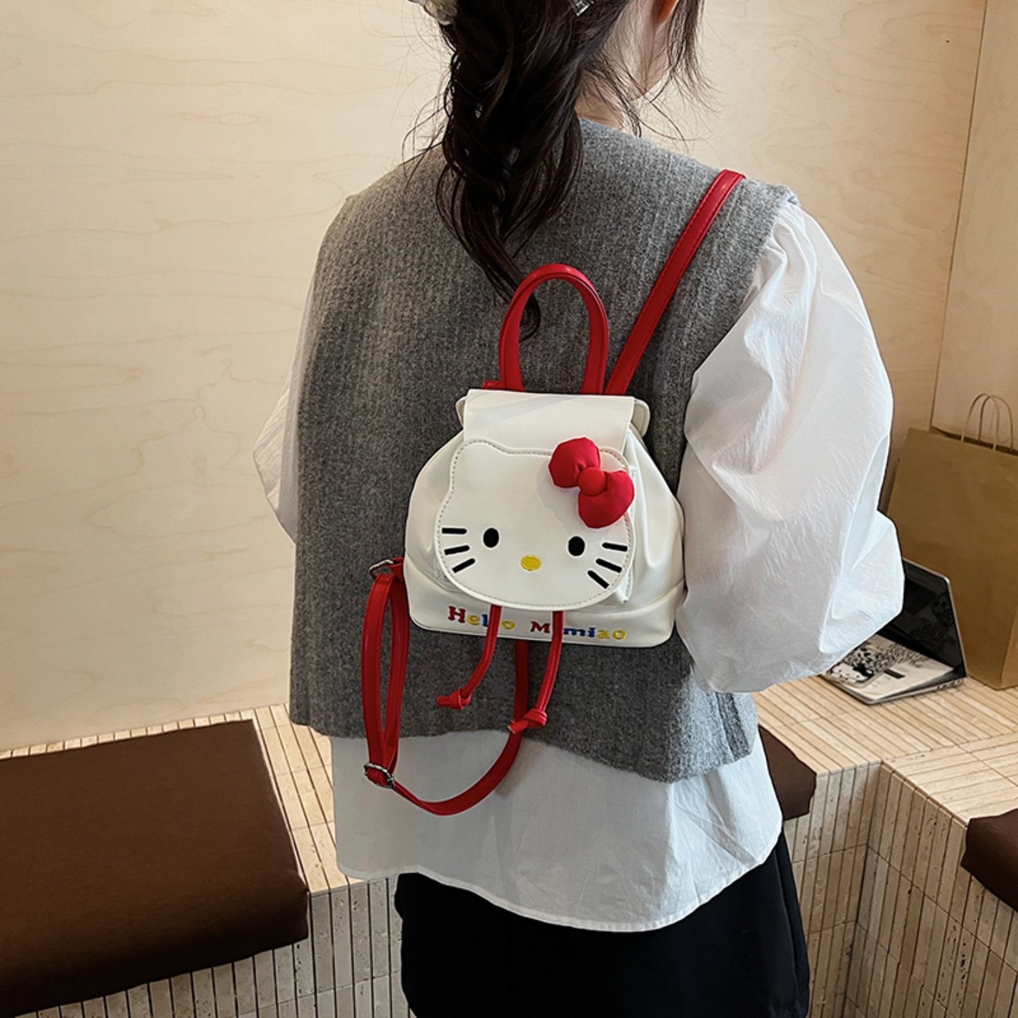 超萌儿童出行双肩包女童可爱猫咪迷你旅行背包2025新款小女孩书包