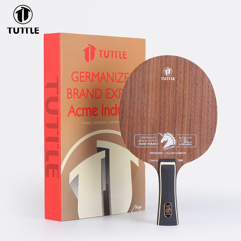 TUTTLE塔特尔专业乒乓球底板T009独角兽5木2碳胡桃木玻纤碳素球拍