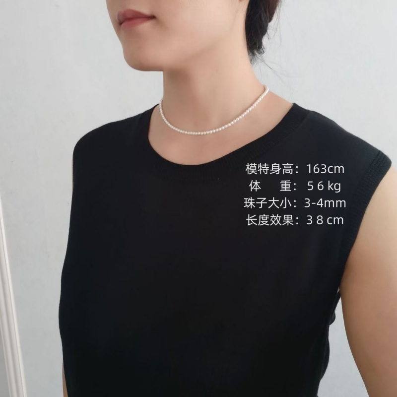 s925银锁骨天然淡水珍珠项链百搭