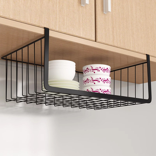 厨房挂架橱柜下挂篮悬挂式柜内分层架加高壁挂式吊柜下挂置物架