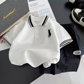 套装 T恤两件套宝宝衣服潮童装 2025新款 短袖 儿童POLO衫 男童夏季