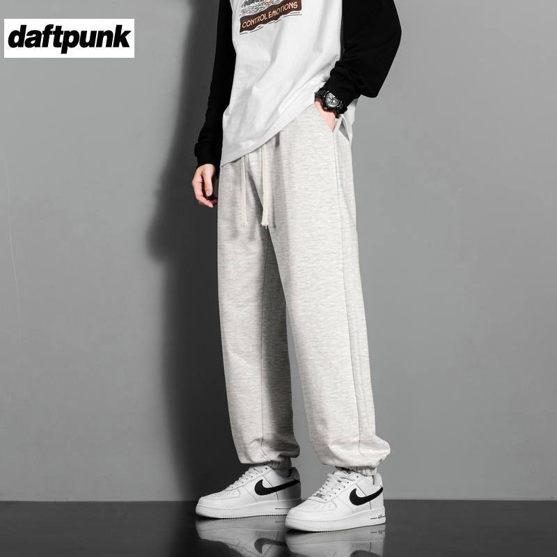 秋季百搭束脚学生ins灰色运动裤