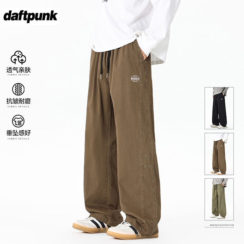 纯棉休闲裤男士复古工装直筒裤子