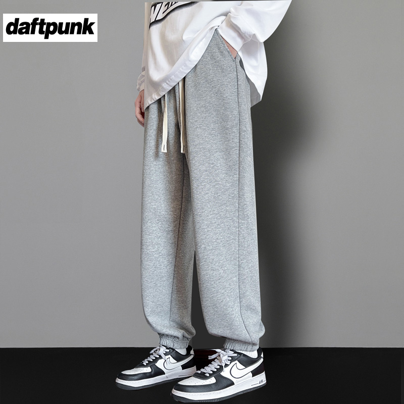 灰色卫裤男宽松休闲美式运动裤