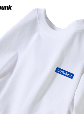 白色长袖T恤男春秋季2025新款宽松字母内搭青少年上衣纯棉体恤衫