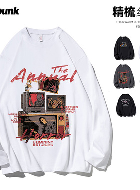 daft Punk国潮纯棉长袖圆领男女款T恤国风情侣休闲春秋薄款打底衫