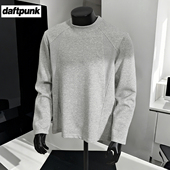 美式 秋 打底衫 280g重磅结构长袖 t恤男春秋内搭小领口上衣硬汉男装