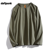 T恤bf风情侣款 纯棉韩版 打底衫 内搭男女长袖 ins复古基础款 纯色秋季