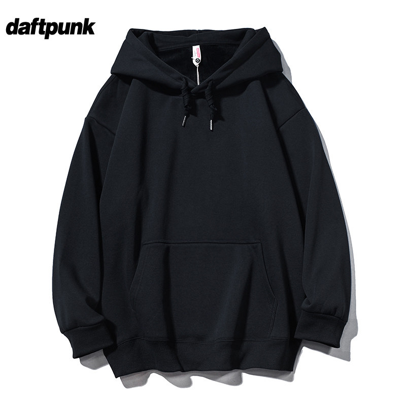 460g重磅纯色加绒连帽卫衣男女秋冬潮牌宽松百搭情侣外套帽衫上衣