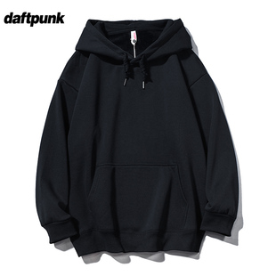 460g重磅纯色加绒连帽卫衣男女秋冬潮牌宽松百搭情侣外套帽衫 上衣