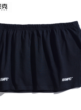 高街纯棉打底分叉下摆ins卫衣叠穿内搭假两件腰部装饰屁帘裙摆