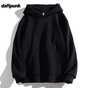 帽衫 纯色加绒特大型情侣装 加厚卫衣男女宽松韩版 秋冬金丝绒新款