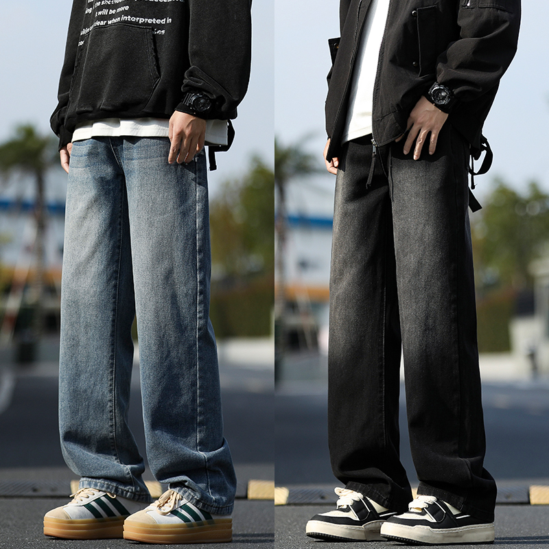 牛仔裤男春秋直筒宽松