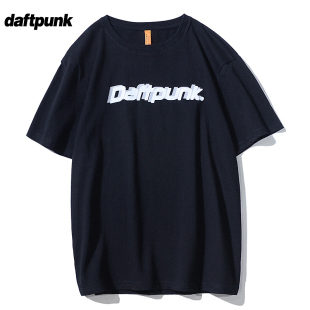潮流簡約印花純棉休閑寬松男女情侶裝 DAFTPUNK短袖 T恤圓領春夏季