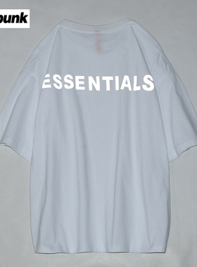 ESSENTIALS高街字母T恤上衣反光潮牌宽松夏季短袖纯棉情侣装男女