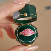 新中式 银匠 暮染 国风足银999.9戒指女轻奢描金珐琅彩指环手饰