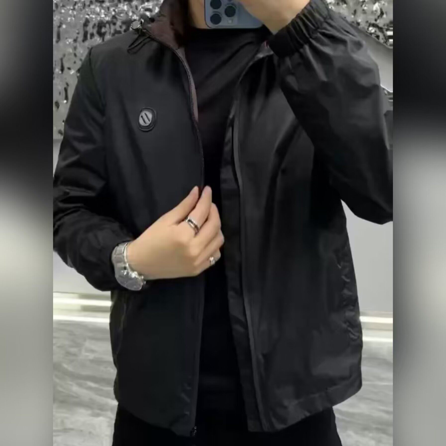 （现货）早春季新品男立领夹克外套时尚修身舒适高级感百搭潮流范