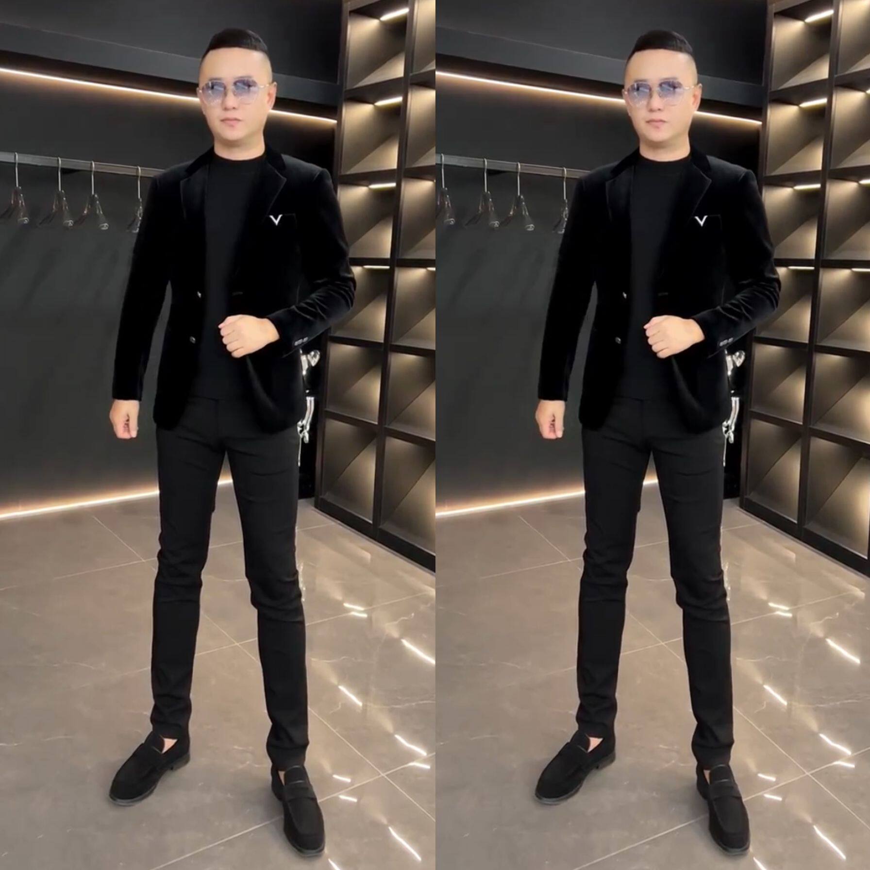 【现货】1393春秋季新品金丝绒男翻领外套上衣夹克百搭休闲西服