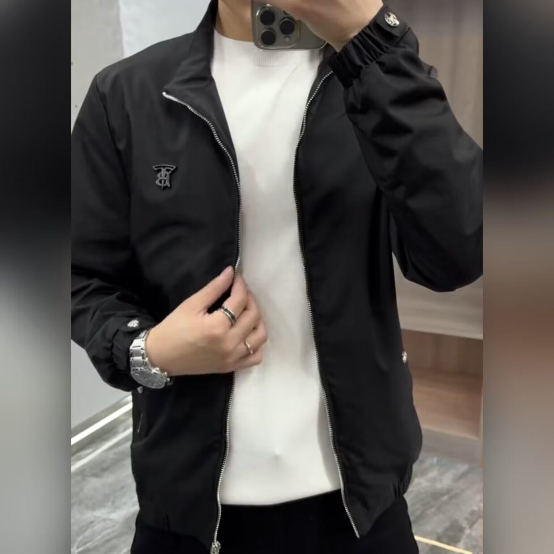 【现货】1302春秋新款男装立领欧货时尚外套潮流个性上衣单款衣服