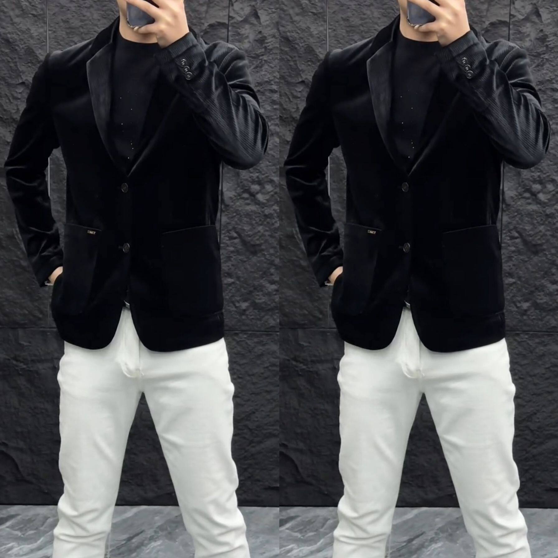 【现货】1391早春季新品男士高级感条纹西服外套休闲商务轻奢舒适