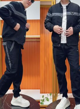 【现货】8907休闲两件套秋冬季百搭套装时尚运动套装新款男士外套