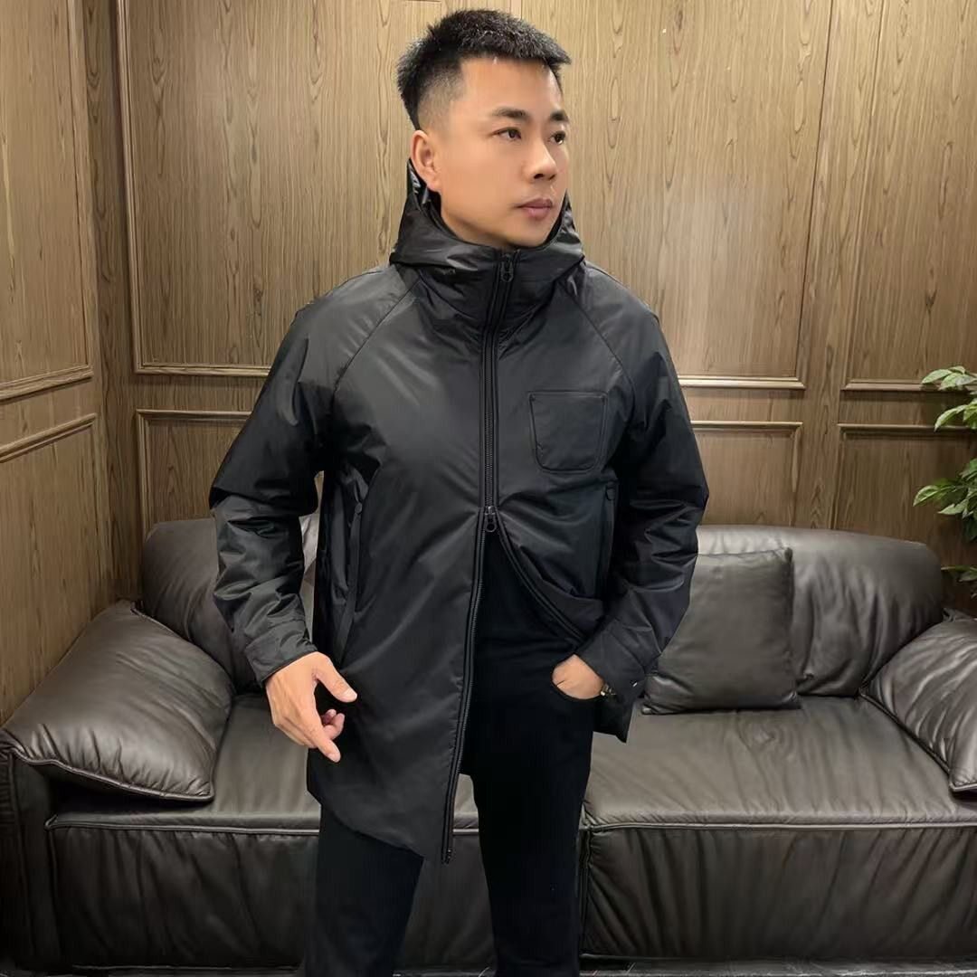 【现货】3310免烫棉服标准拼接防风户外连帽常规款棉衣保暖中长款