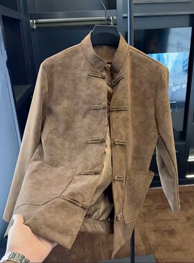 【现货】D-040春秋新款男士休闲夹克唐装立领盘扣复古中式外套