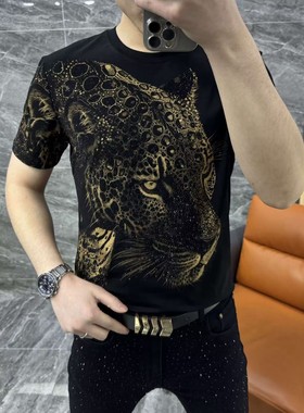 【现货】68092男士欧货夏季新款潮流半袖个性印花薄款时尚帅气T恤