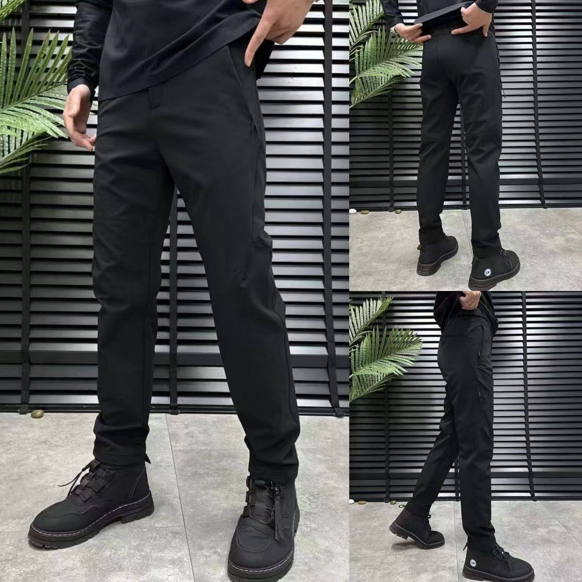 【现货】YF33男士休闲裤户外防风软壳冲锋裤潮流百搭修身轻奢长裤