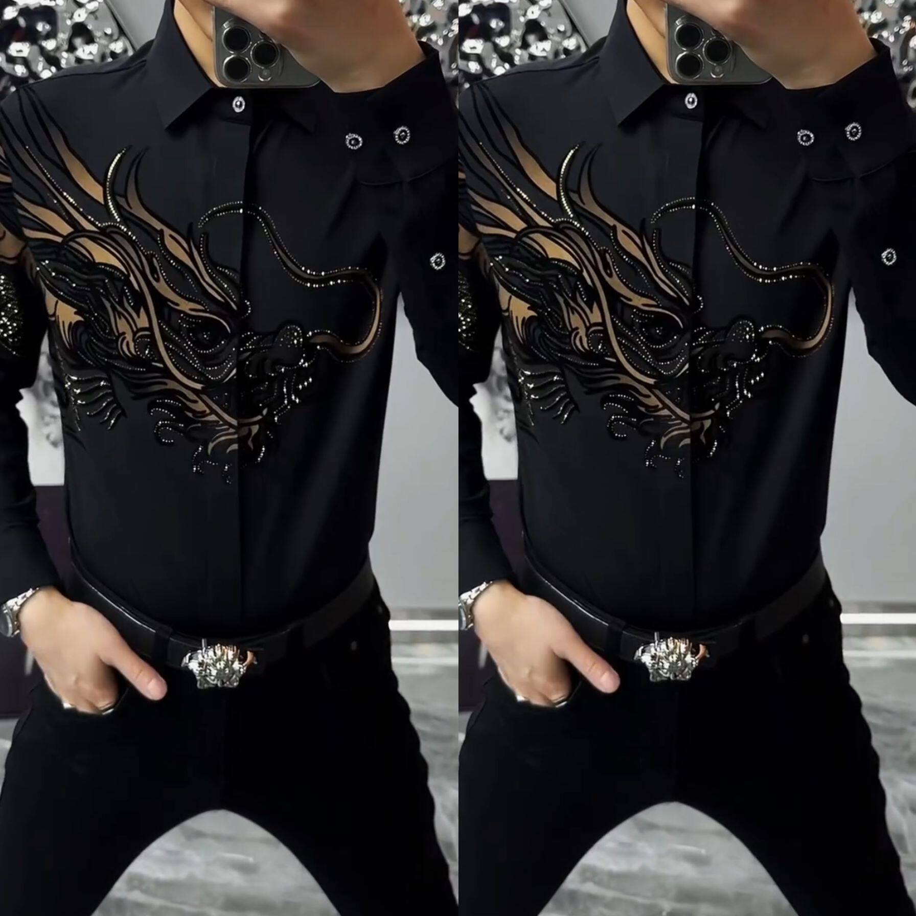 【现货】2086新款衬衫男士潮流时尚休闲男百搭长袖衬衣修身舒适