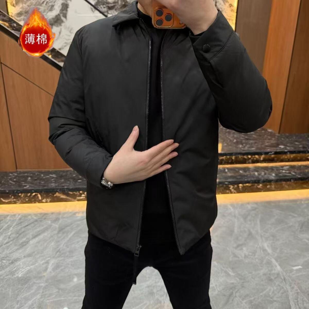 轻奢风男士加厚棉服外套