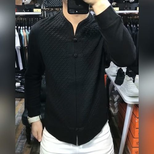 百搭中山装盘扣T恤中式修身时尚