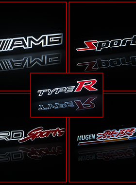 适用奔驰AMG本田TYPER丰田TRDsports SPORTS无限改装发光中网车标