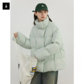 冬季 立领方块短款 磁扣90白鸭绒云朵羽绒服肯豆风廓形外套