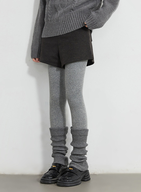 【一方服饰】冬季新款显瘦保暖针织压力连裤袜灰色打底裤可外穿