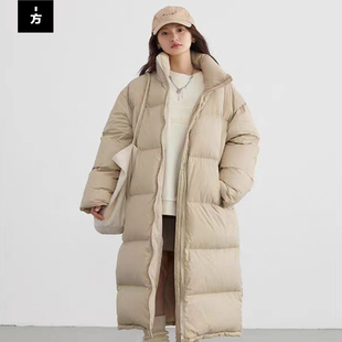 【一方服饰】冬季新款大被子长款加厚羽绒服过膝白鸭绒宽松外套女