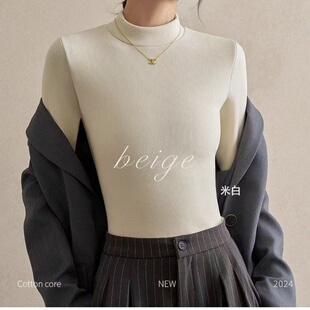 150cm小矮个子德绒加绒加厚打底衫小款女秋冬半高领保暖上衣xxs码