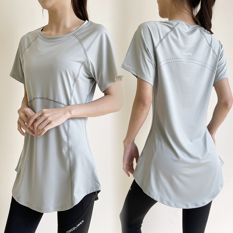 中长款T恤女遮臀时尚瑜伽服健身