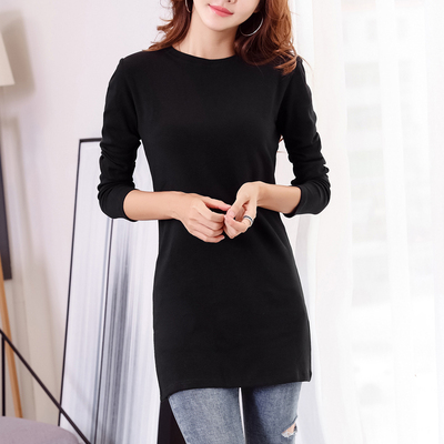 长袖中长款打底衫女春秋内搭加绒
