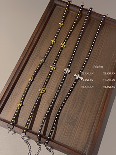 【兰LANLAN】朋克洗礼复古项链麂皮绒小众锁骨链项圈choker酷颈链