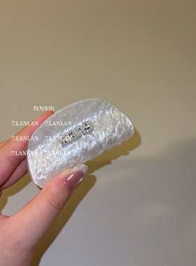 【兰LANLAN】宫廷艺术抓夹水钻发夹后脑勺盘发发抓头饰发饰高级感